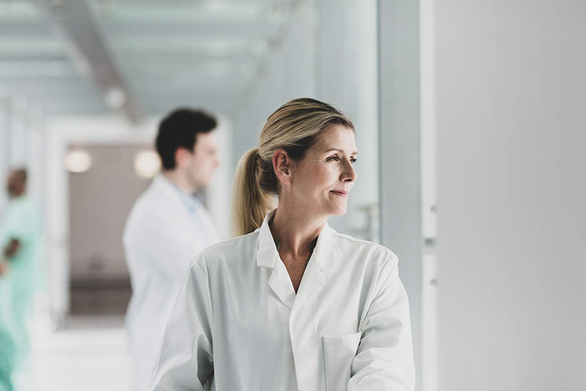 Confident female physician after using the Synapse Worklist Orchestrator.